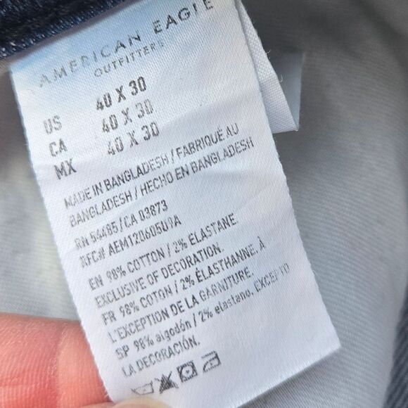 American Eagle Relaxed Straight Men's Denim Jeans Hemmed Short 40 X 25.5" - Picture 2 of 11